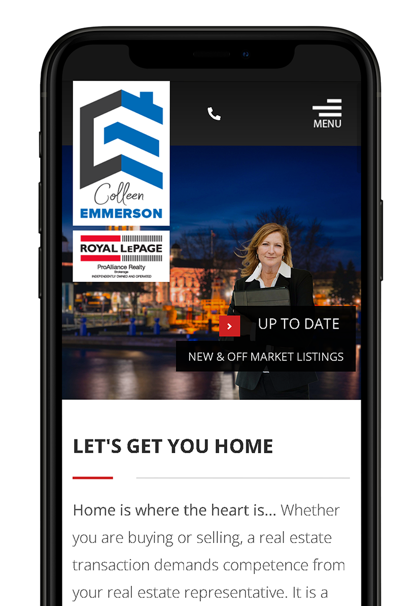 Colleen Emmerson, Mobile Look of Homepage